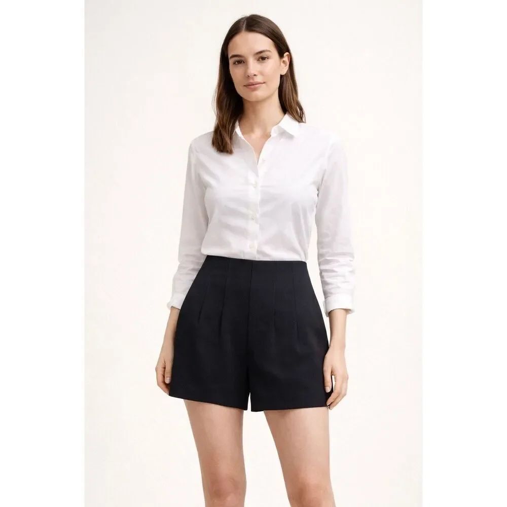 Zara Black Pleated Shorts Women’s Small Dressy Stretch Made Spain